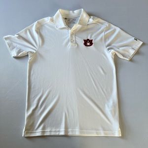 Under Armour Men’s Auburn Tigers White Polo Loose Fit Size Small